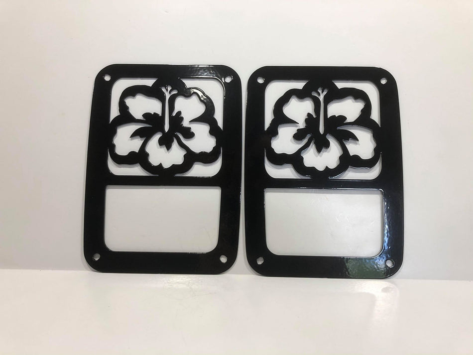 Hibiscus Tail Light Guards for Jeep Wrangler TJ & JK; JL-Halogen Lights Only