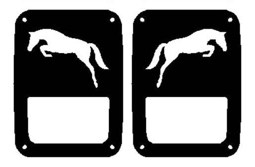 Jumping Horse Tail Light Guards (Reverse Cut) for Jeep Wrangler JK/TJ; JL Halogen Lights Only