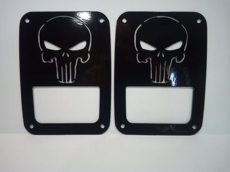 Punisher Tail Light Guards for Jeep Wrangler JK/TJ; JL-Halogens Only (reverse cut)