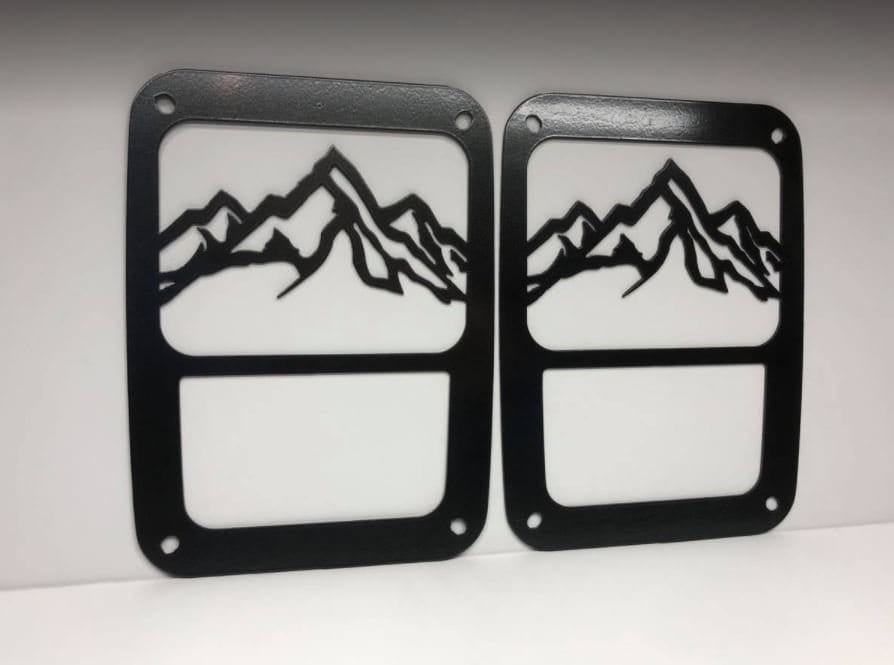 Mountain Range Tail Light Guards for Jeep Wrangler JK/TJ; JL-Halogen Lights Only (No leds)