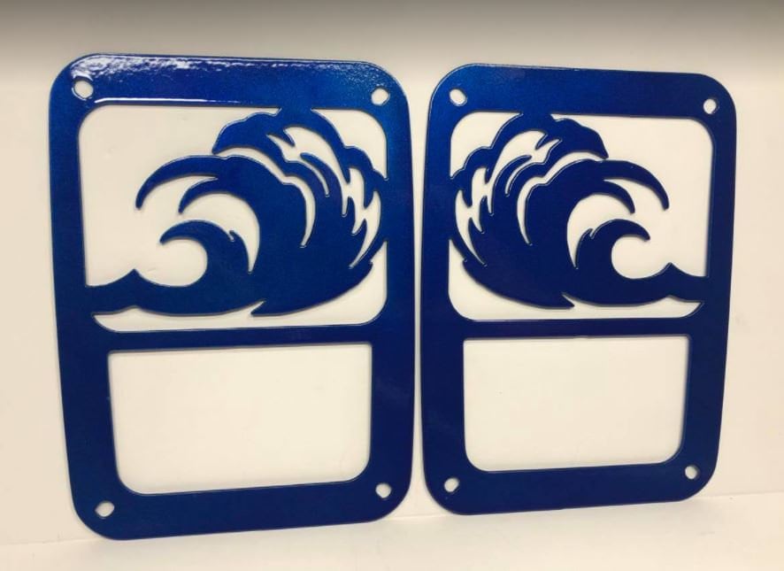 Ocean Wave Tail Light Guards for Jeep Wrangler JK/TJ; JL-Halogens only!