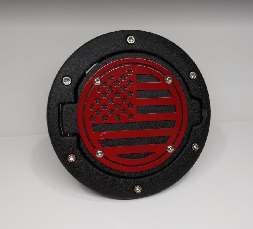 American Flag Fuel Door Assembly for Jeep Wrangler JK & TJ (1997-*2018)