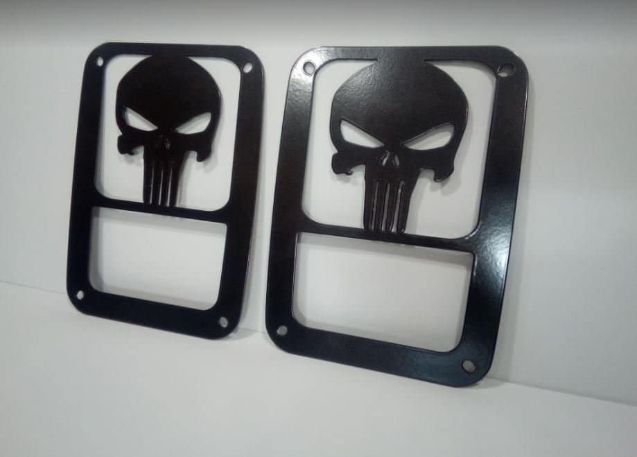 Punisher Tail Light Guards for Jeep Wrangler JK/TJ; JL-Halogens Only