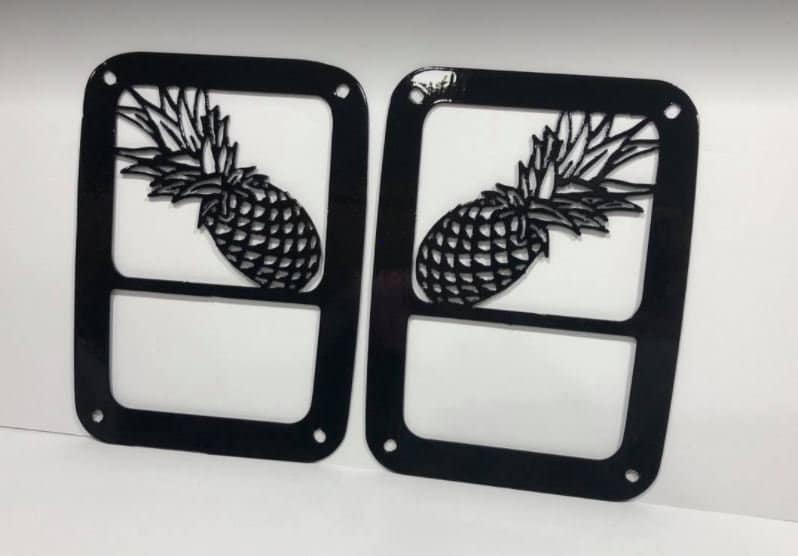 Pineapple Tail Light Guards for Jeep Wrangler TJ & JK; JL-Halogen Lights Only