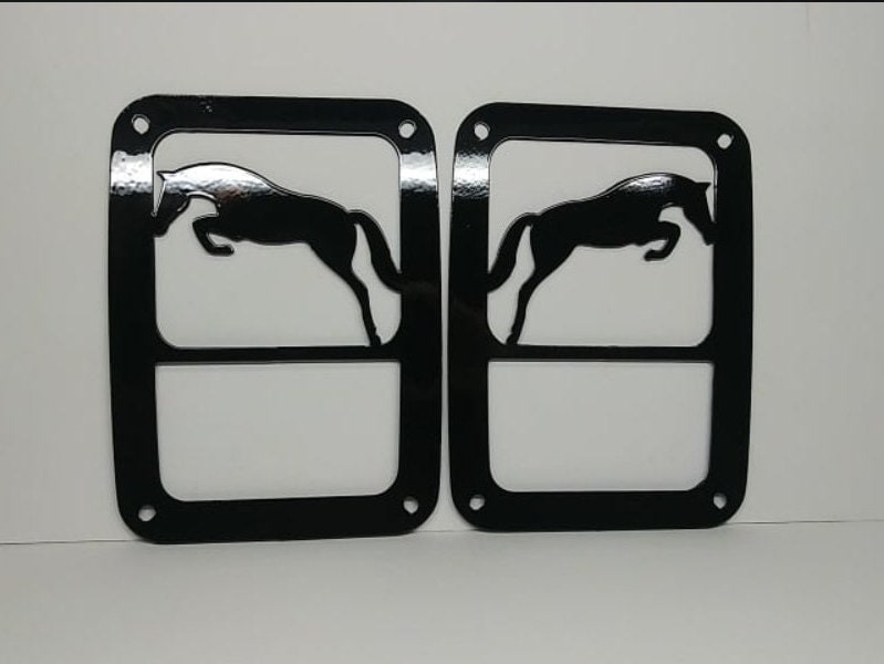 Jumping Horse Tail Light Guards for Jeep Wrangler JK/TJ; JL Halogens Only